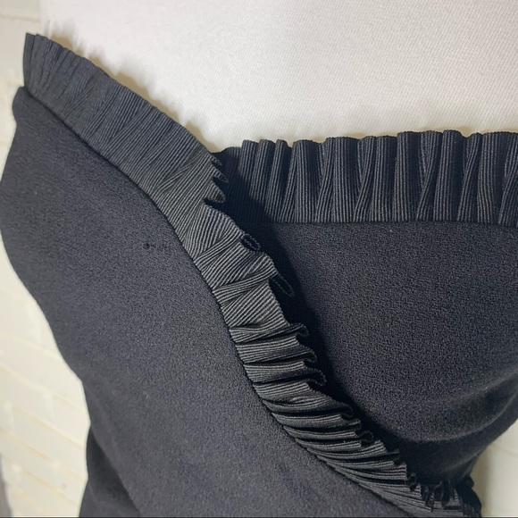 Paul & Joe's Strapless Black Wool Crepe Cocktail Mini Sweetheart Dress Women 6 - Picture 8 of 14